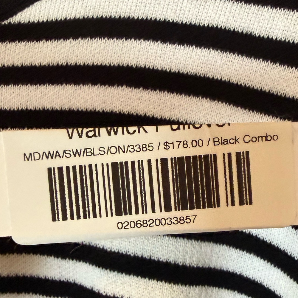 NWT Revolve One Grey Day Cotton Black White Striped Sweater Sweater Small - Picture 5 of 7